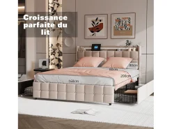 Juego de cama de 3 piezas, incluye 2 fundas de almohada (80 x 80 cm), 1 sábana bajera (160 x 200 cm) + 1 funda nórdica (155 x 220 cm), Blanco + Rosa, poliéster