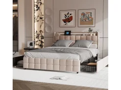 Juego de cama de 3 piezas, funda de almohada*2 (80x80), sábana ajustable (140x200) + funda nórdica (140x210), gris oscuro + gris claro, poliéster