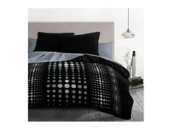 Juego de edredón de microfibra 220 x 240 cm y 2 fundas de almohada 63 x 63 cm Negro