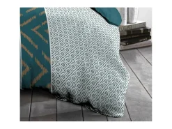 Juego de edredón de microfibra 220 x 240 cm y 2 fundas de almohada 63 x 63 cm Azul Pato