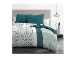 Juego de edredón de microfibra 220 x 240 cm y 2 fundas de almohada 63 x 63 cm Azul Pato