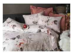 Juego de funda de edredón 240x220 cm+ 2 fundas de almohada 63x63cm de satén de algodón "Malogra"