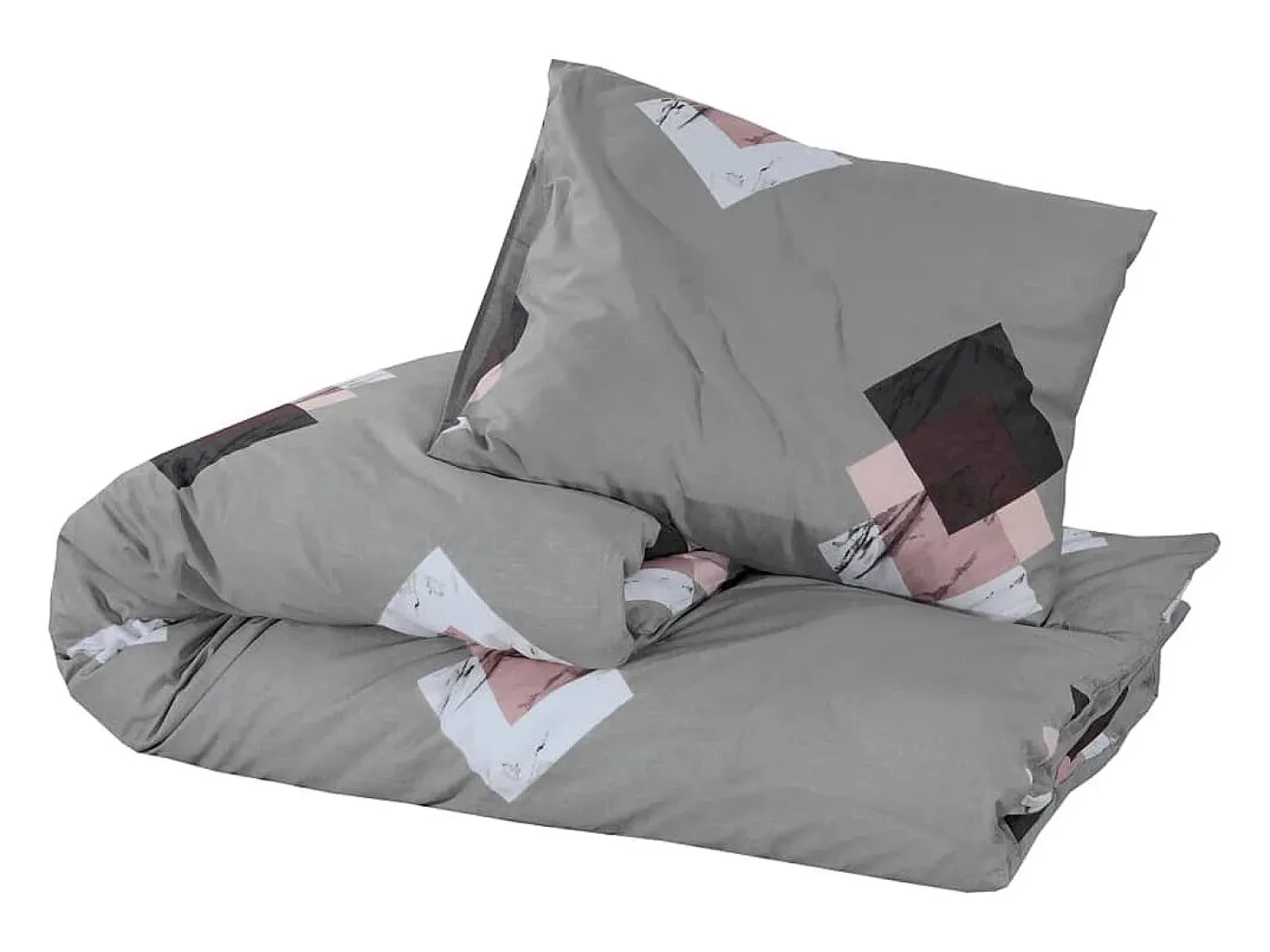 Juego de funda nórdica algodón gris 225x220 cm ES601484