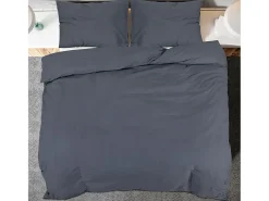 Juego de funda nórdica algodón gris antracita 220x240 cm ES298407