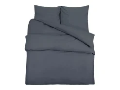 Juego de funda nórdica algodón gris antracita 200x200 cm ES944344