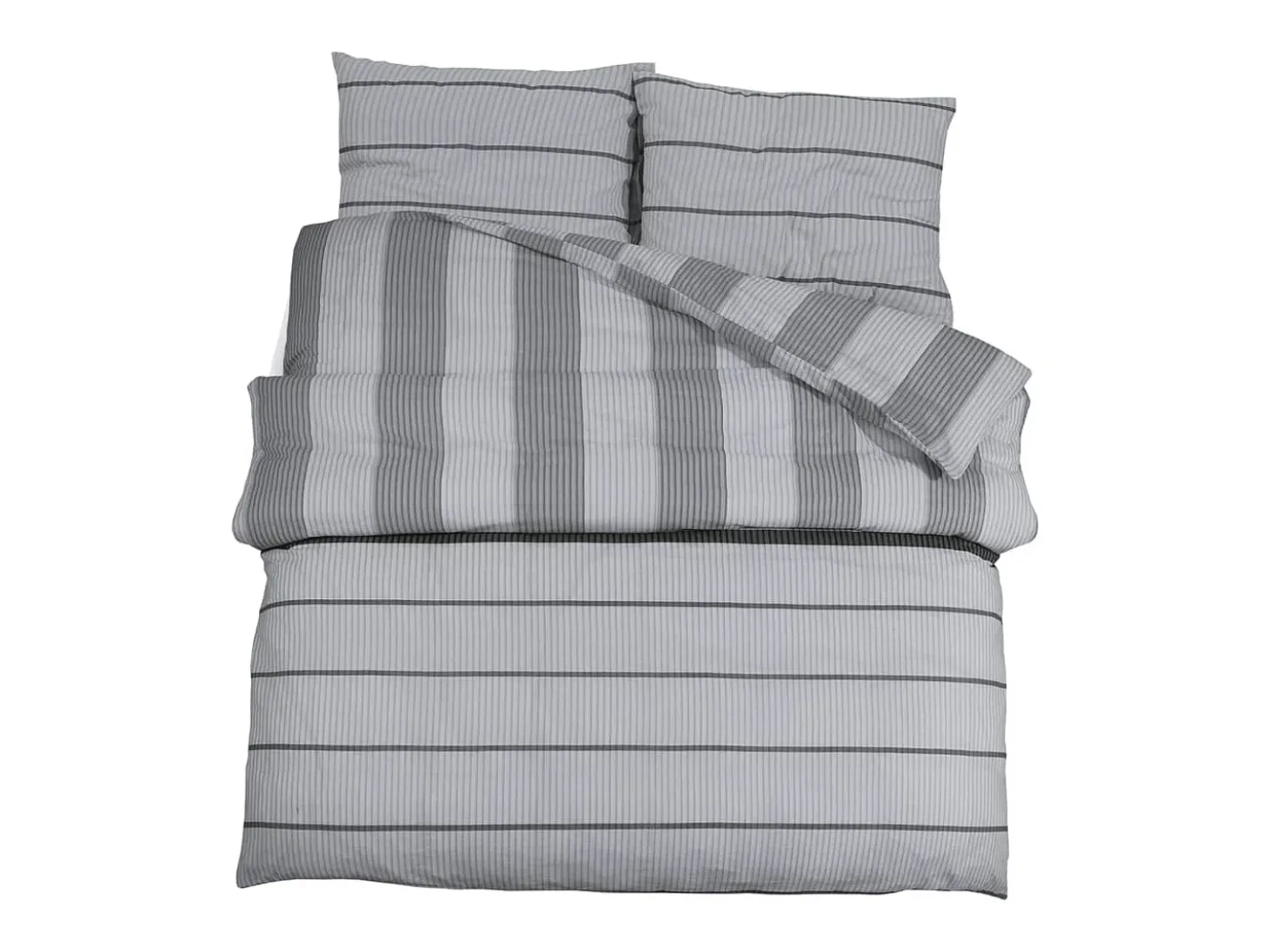 Juego de funda nórdica algodón gris 200x200 cm ES415085