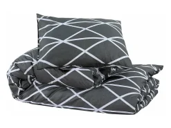 Juego de funda nórdica algodón gris 200x200 cm ES157372