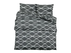 Juego de funda nórdica algodón gris 200x200 cm ES157372