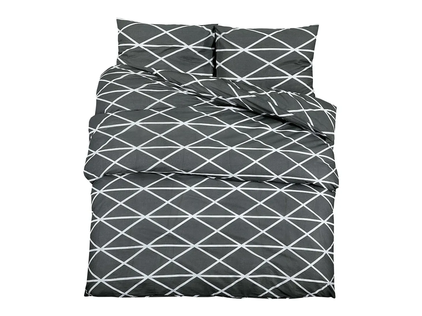 Juego de funda nórdica algodón gris 200x200 cm ES157372