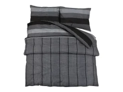 Juego de funda nórdica algodón gris oscuro 155x220 cm ES415146