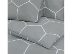 Juego de funda nórdica algodón gris 240x220 cm ES443442