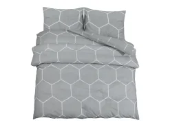 Juego de funda nórdica algodón gris 240x220 cm ES443442