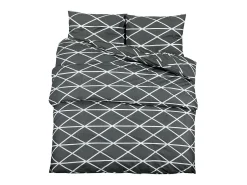 Juego de funda nórdica algodón gris 220x240 cm ES183315