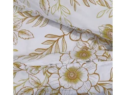 Juego de funda nórdica algodón blanco y marrón 200x200 cm ES171092