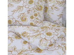 Juego de funda nórdica algodón blanco y marrón 200x200 cm ES171092