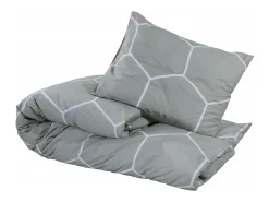 Juego de funda nórdica algodón gris 200x200 cm ES335352