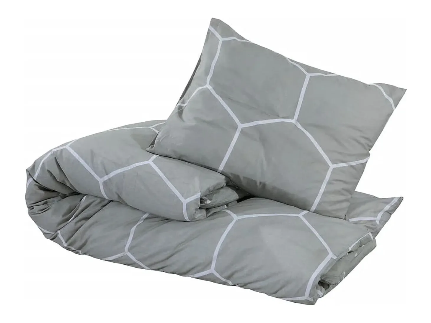 Juego de funda nórdica algodón gris 200x200 cm ES335352