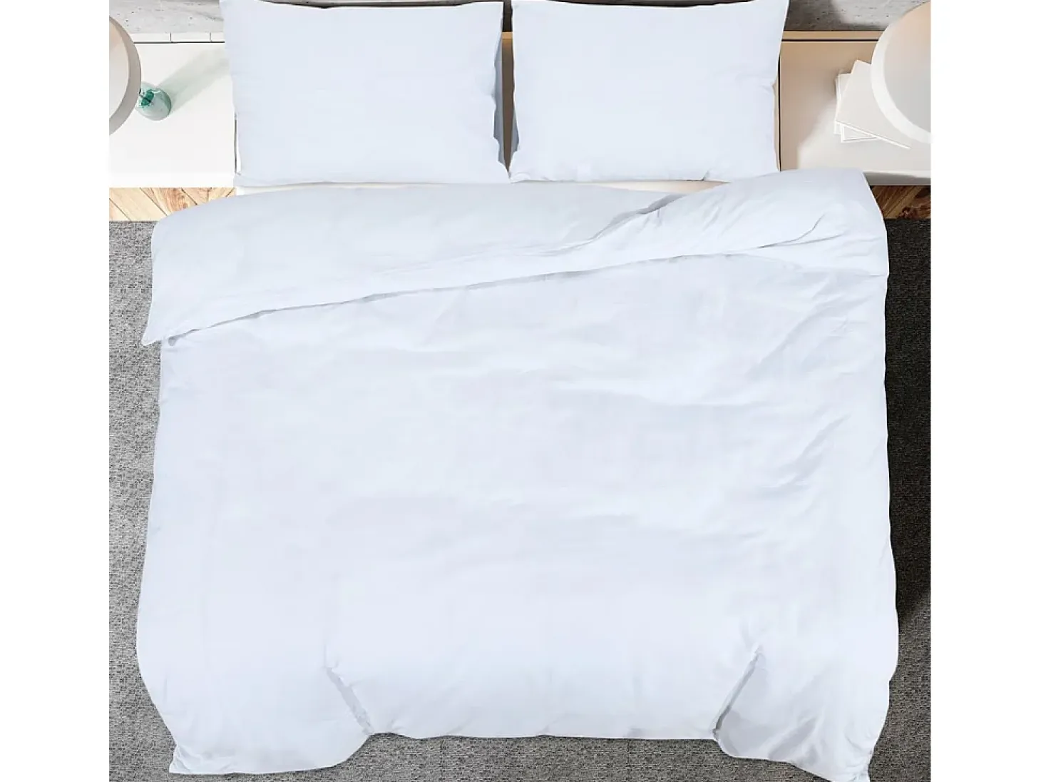 Juego de funda nórdica algodón blanco 200x220 cm ES441699