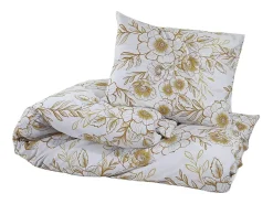 Juego de funda nórdica algodón blanco y marrón 220x240 cm ES242481