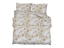 Juego de funda nórdica algodón blanco y marrón 200x220 cm ES261996