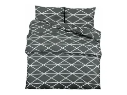Juego de funda nórdica algodón gris 260x240 cm ES497271