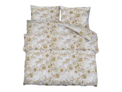 Juego de funda nórdica algodón blanco y marrón 240x220 cm ES346910