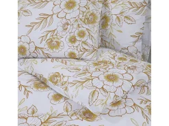 Juego de funda nórdica algodón blanco y marrón 240x220 cm ES346910