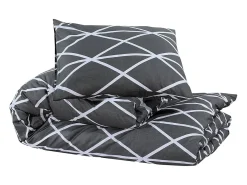Juego de funda nórdica algodón gris 200x220 cm ES947533