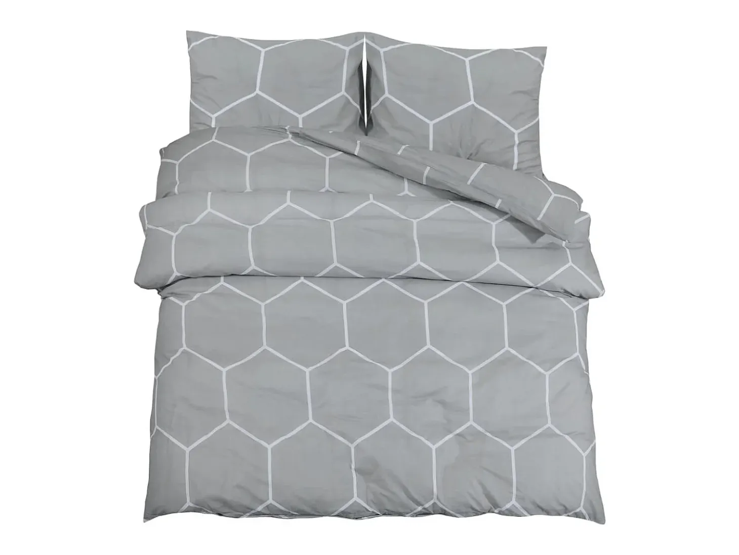 Juego de funda nórdica algodón gris 200x200 cm ES679455