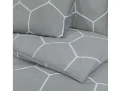 Juego de funda nórdica algodón gris 200x200 cm ES679455