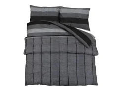 Juego de funda nórdica algodón gris oscuro 240x220 cm ES360405