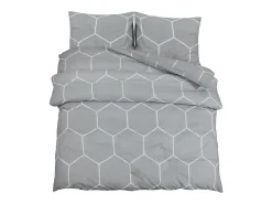 Juego de funda nórdica algodón gris 260x240 cm ES278644