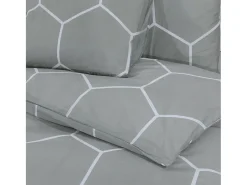 Juego de funda nórdica algodón gris 200x200 cm ES338807