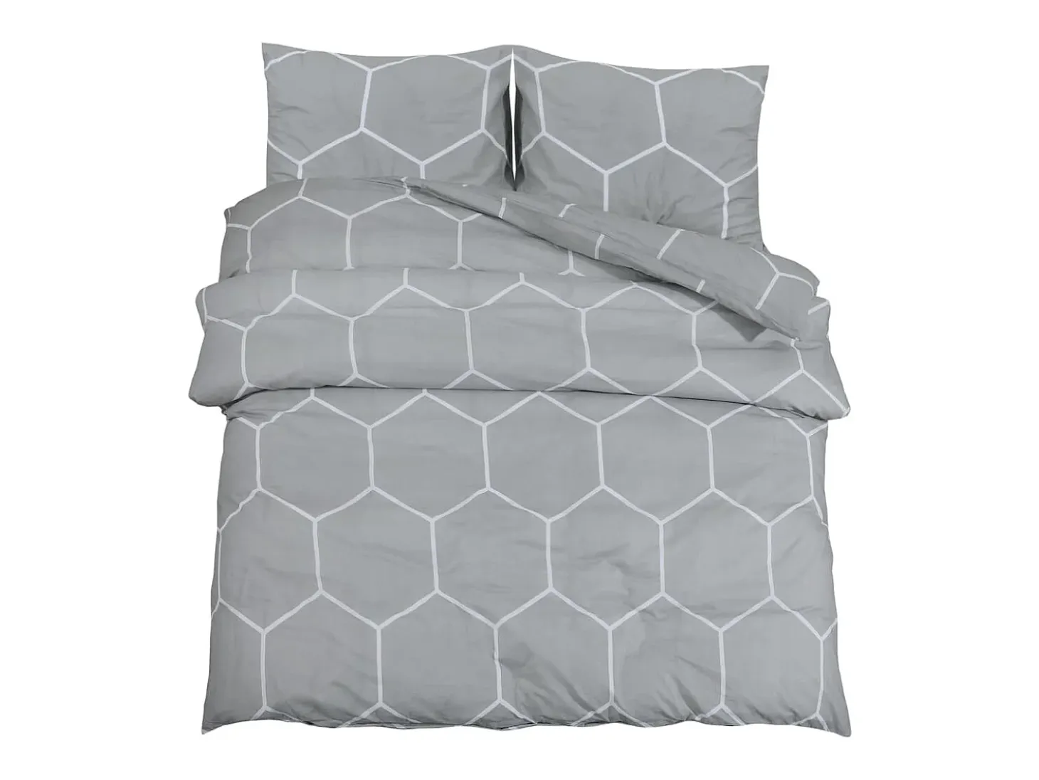 Juego de funda nórdica algodón gris 200x200 cm ES338807