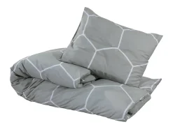 Juego de funda nórdica algodón gris 200x200 cm ES338807