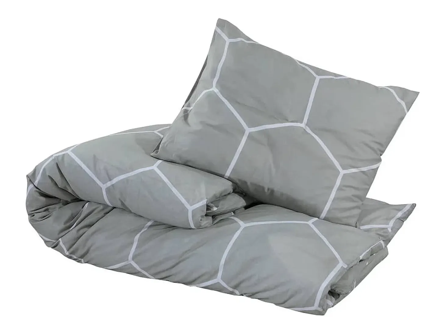 Juego de funda nórdica algodón gris 200x200 cm ES338807
