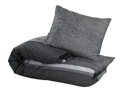 Juego de funda nórdica algodón gris oscuro 200x200 cm ES412059