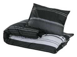 Juego de funda nórdica algodón negro y blanco 200x200 cm ES714945