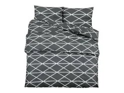 Juego de funda nórdica algodón gris 200x200 cm ES606473