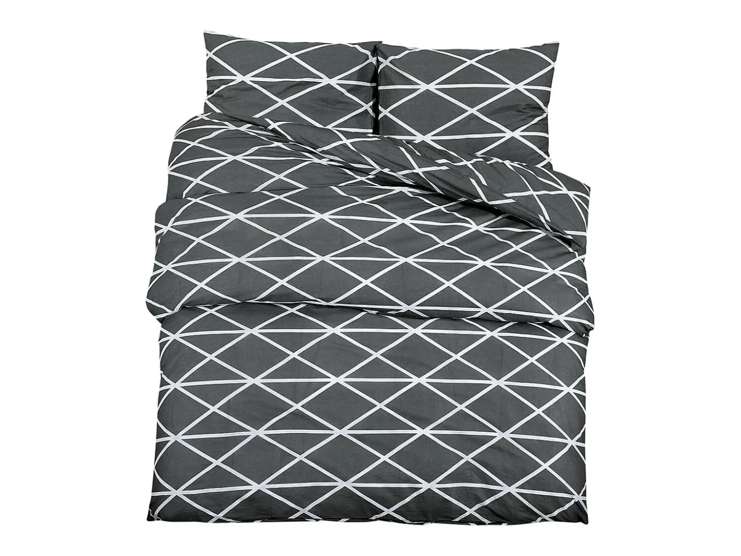 Juego de funda nórdica algodón gris 200x200 cm ES606473