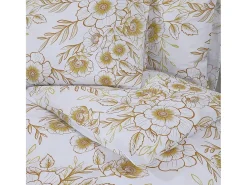 Juego de funda nórdica algodón blanco y marrón 135x200 cm ES833139