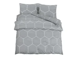 Juego de funda nórdica algodón gris 140x200 cm ES564136