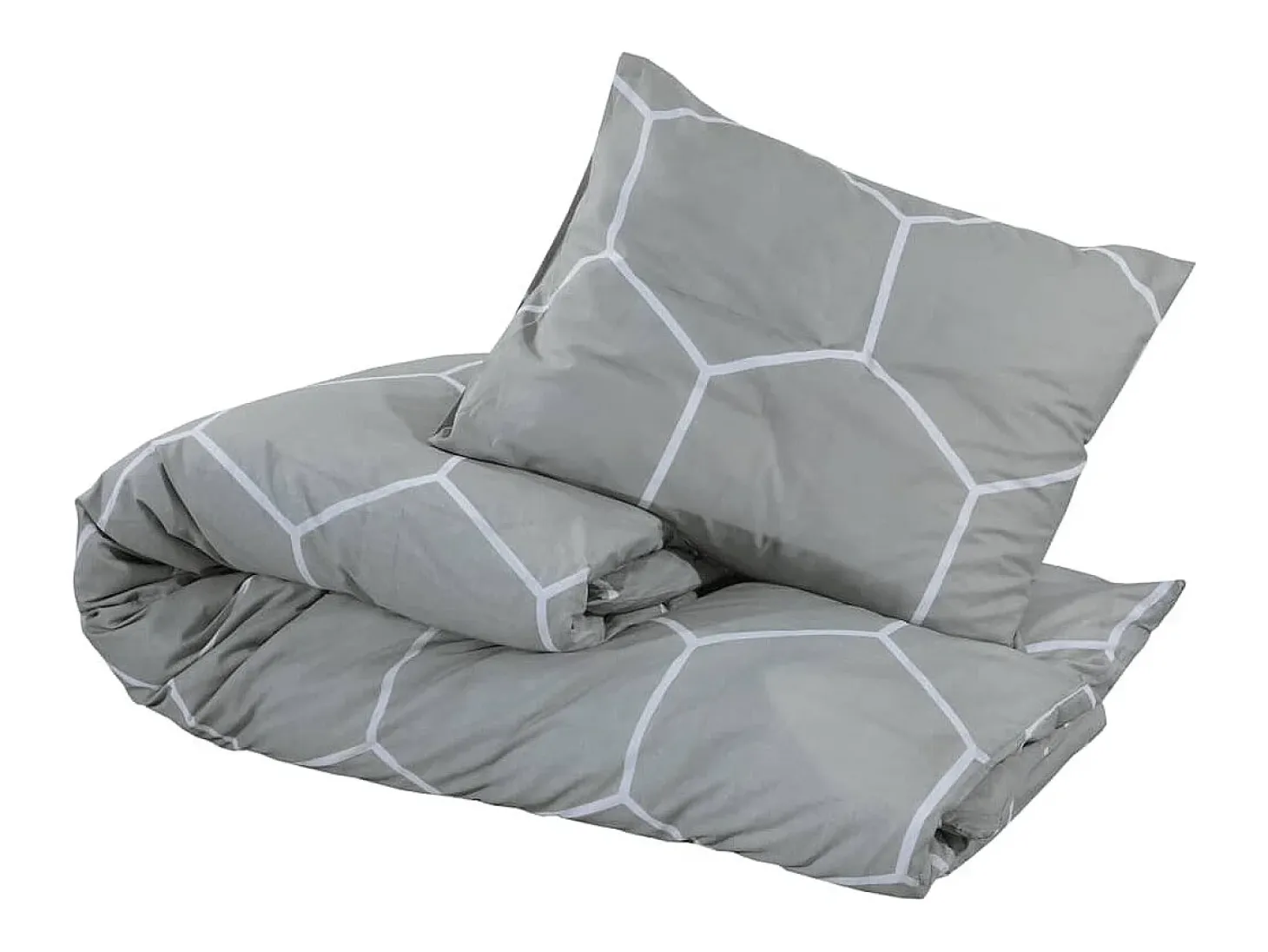 Juego de funda nórdica algodón gris 140x200 cm ES564136