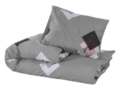 Juego de funda nórdica algodón gris 135x200 cm ES674162