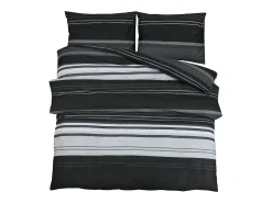 Juego de funda nórdica algodón negro y blanco 200x200 cm ES846885