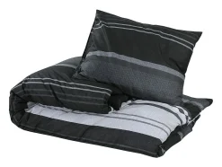 Juego de funda nórdica algodón negro y blanco 200x200 cm ES846885