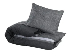 Juego de funda nórdica algodón gris oscuro 200x200 cm ES756722