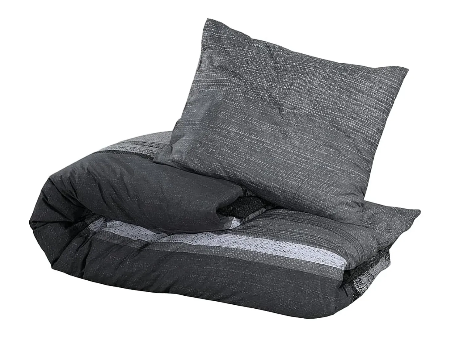 Juego de funda nórdica algodón gris oscuro 200x200 cm ES756722
