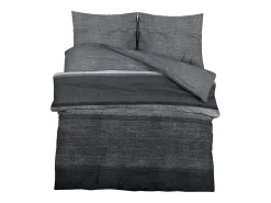 Juego de funda nórdica algodón gris oscuro 200x200 cm ES756722