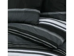 Juego de funda nórdica algodón negro y blanco 260x220 cm ES840472